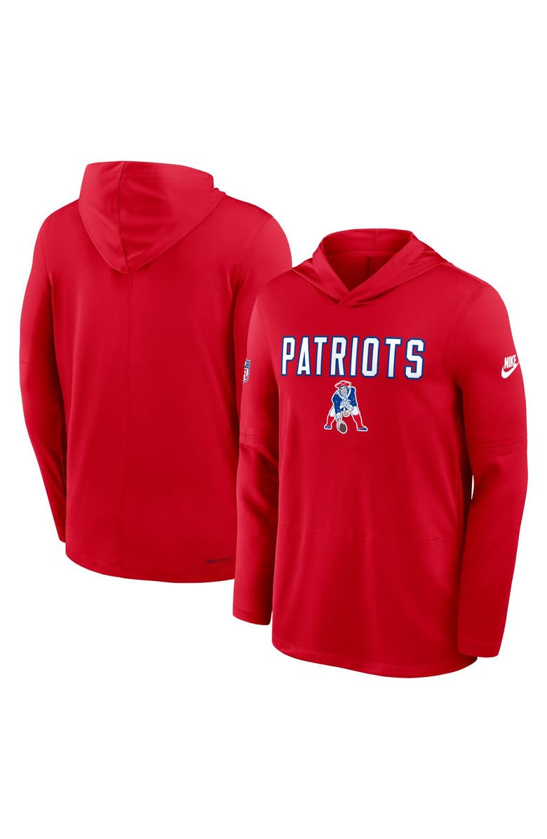 Nike Men's Nike Red New England Patriots Alt Pack Pass Accuracy Performance Long Sleeve Hoodie T-Shirt, Alternate, color, Red