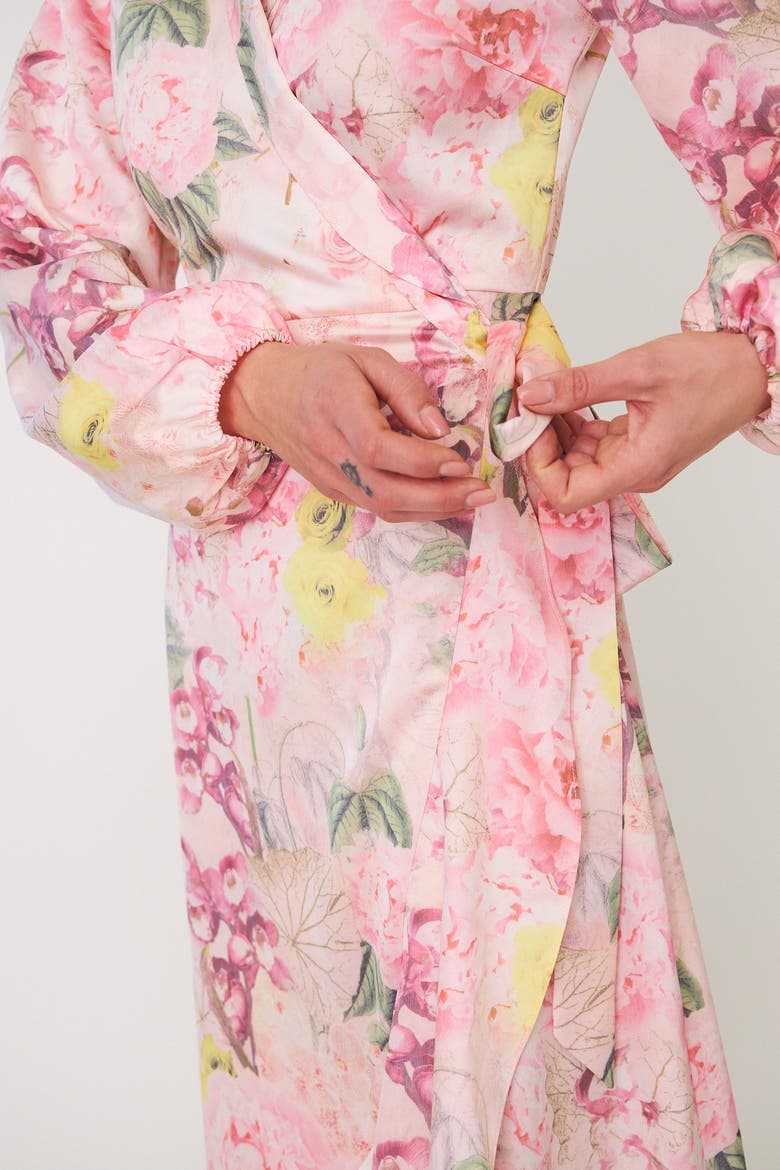 Laracras Floral Wrap Dress, Alternate, color, Floral Garden
