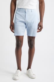DEKE Galaxy Bermuda Flat Front Stretch Cotton Seersucker Shorts