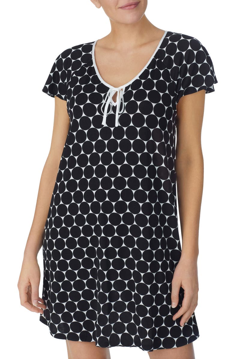Kate Spade New York short sleeve sleep shirt, Alternate, color, 