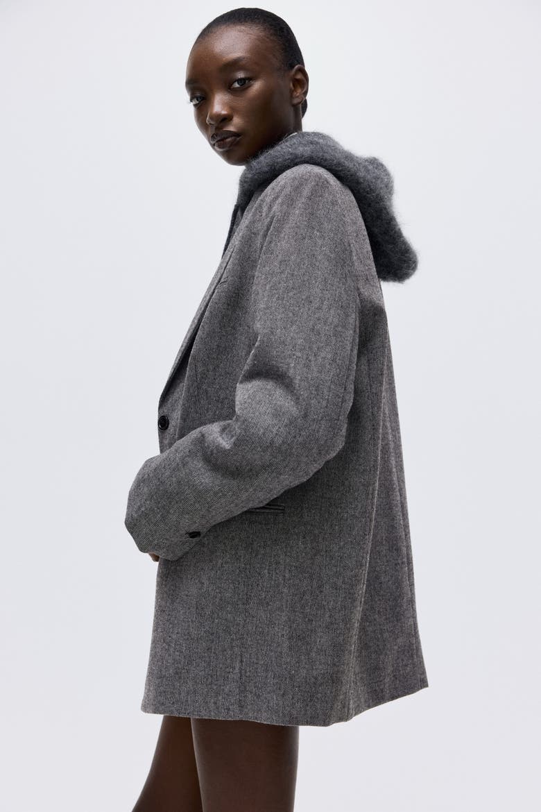 Long Blazer, Alternate, color, Gray melange