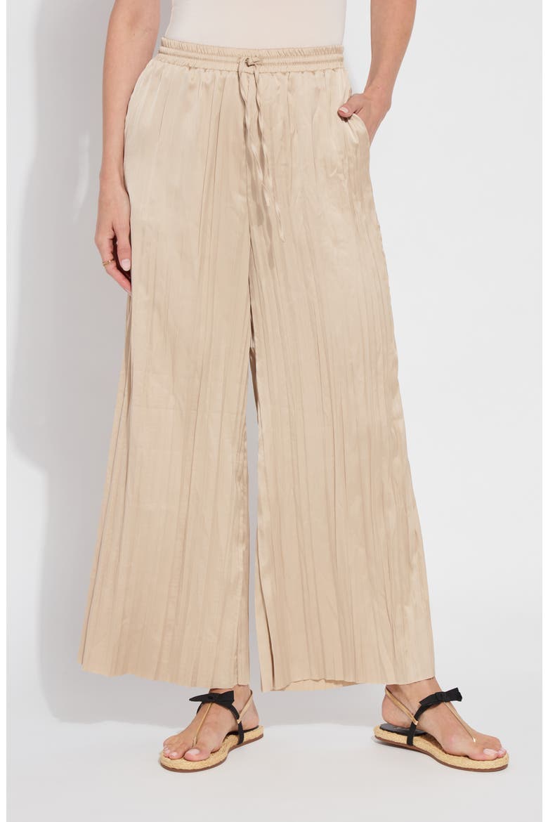 Packable Pleated Palazzo Pants, Main, color, CHABLIS