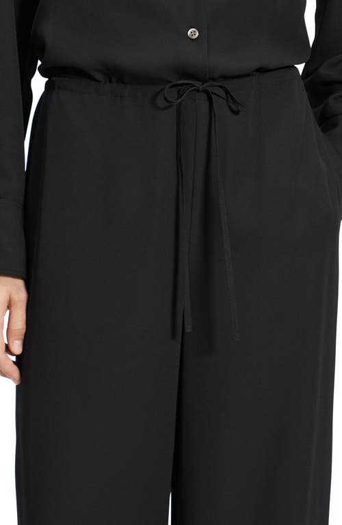 Theory Wide Leg Drawstring Pants In Black