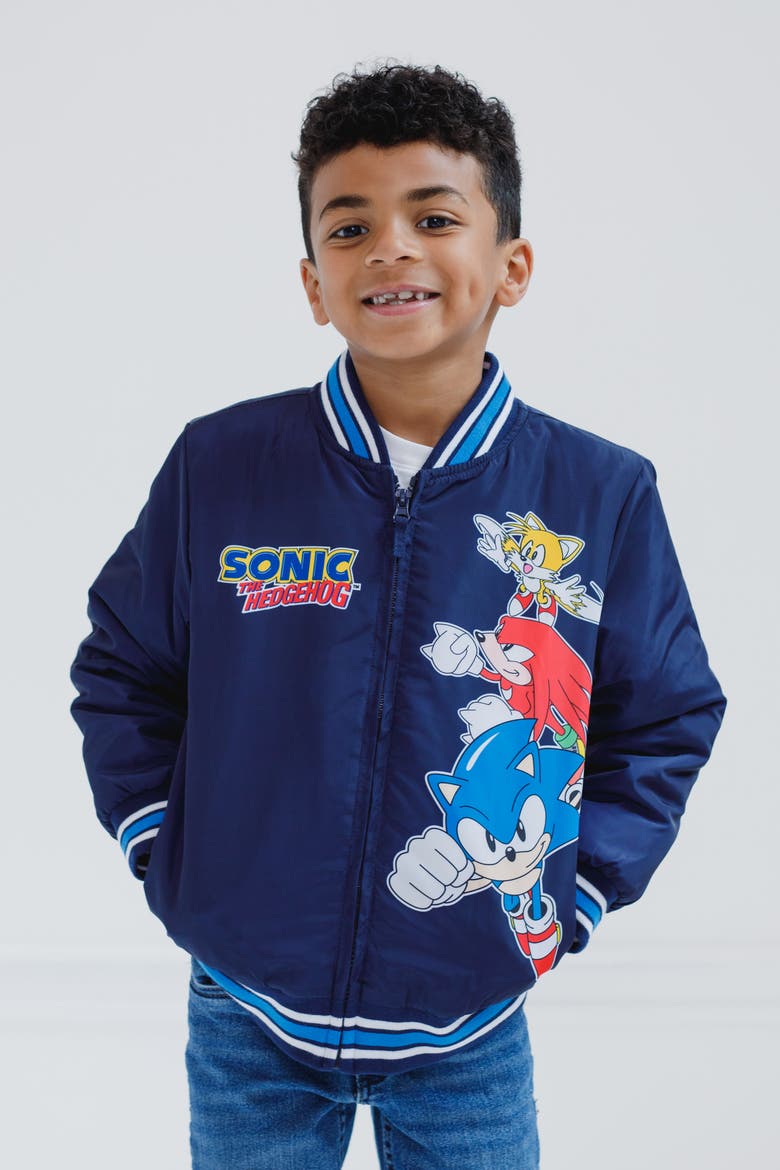 Sonic the Hedgehog Zip-Up Bomber Jacket, Alternate, color, Navy Bright Blue