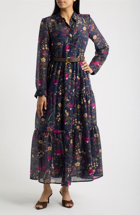 Belted Long Sleeve Shirtdress