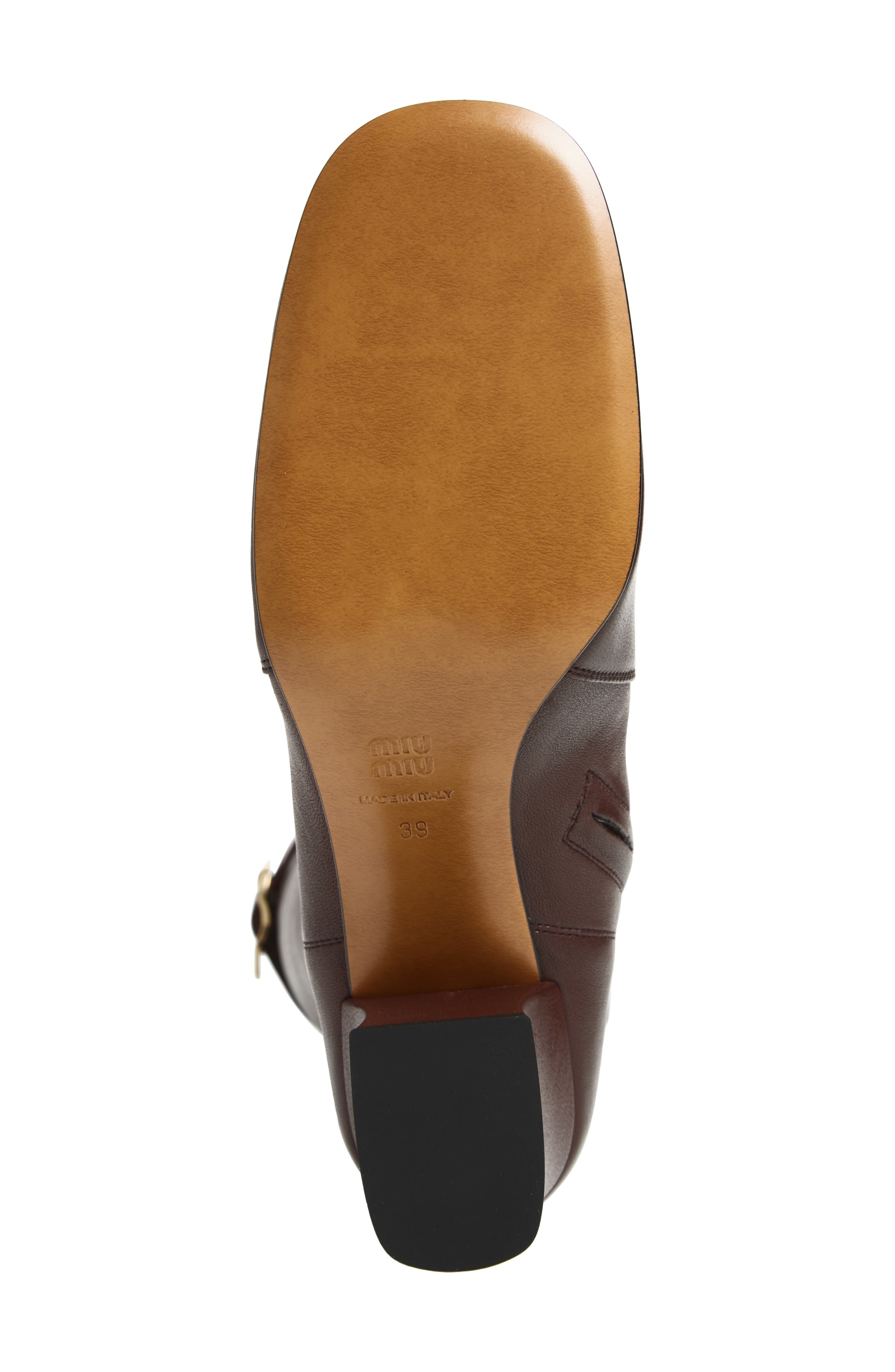 Miu Miu Buckle Strap Knee High Boot, Alternate, color, 