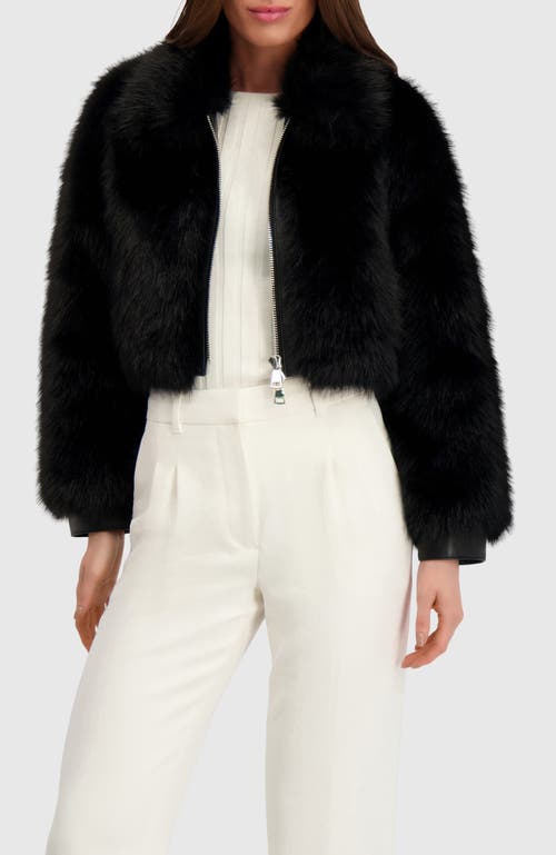 Lyla Grant Fur-free Fox (faux Fur) Zip Bolero In Black