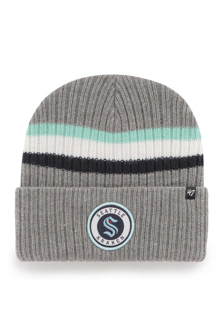 Men's '47 Charcoal Seattle Kraken Highline Cuffed Knit Hat, Main, color, Charcoal
