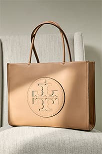 A tote bag with a debossed logo. 