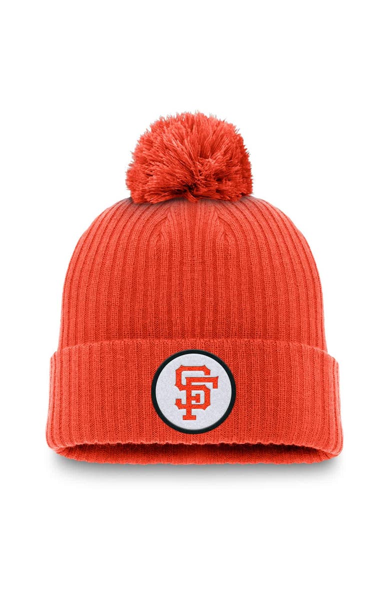 Nike Men's Nike Orange San Francisco Giants Cooperstown Collection Patch Cuffed Knit Hat with Pom, Main, color, Orange