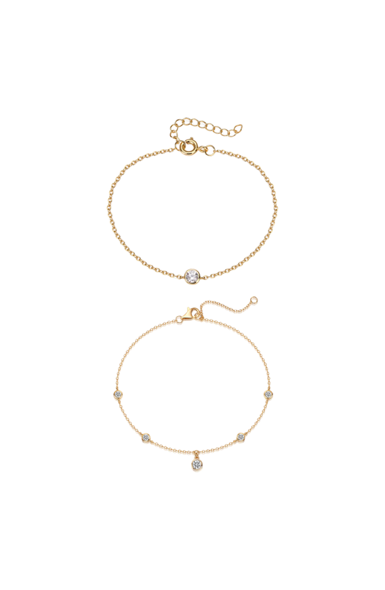 BY ADINA EDEN CZ Bezels Bracelet Combo Set, Main, color, Gold