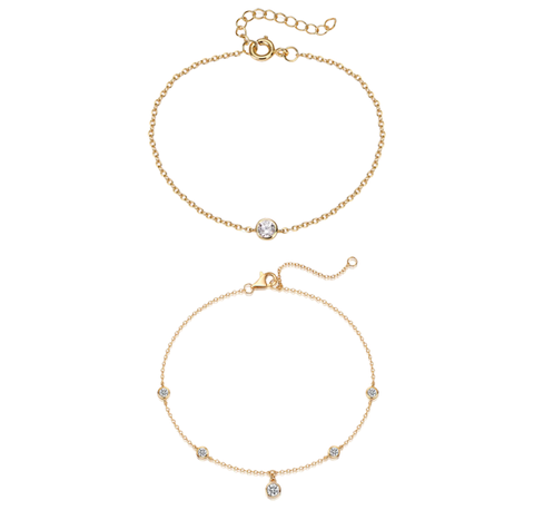 CZ Bezels Bracelet Combo Set