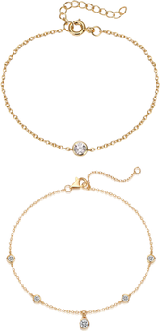 BY ADINA EDEN CZ Bezels Bracelet Combo Set