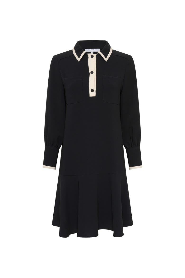 Livia Two-Tone Shirt Dress, Alternate, color, Black
