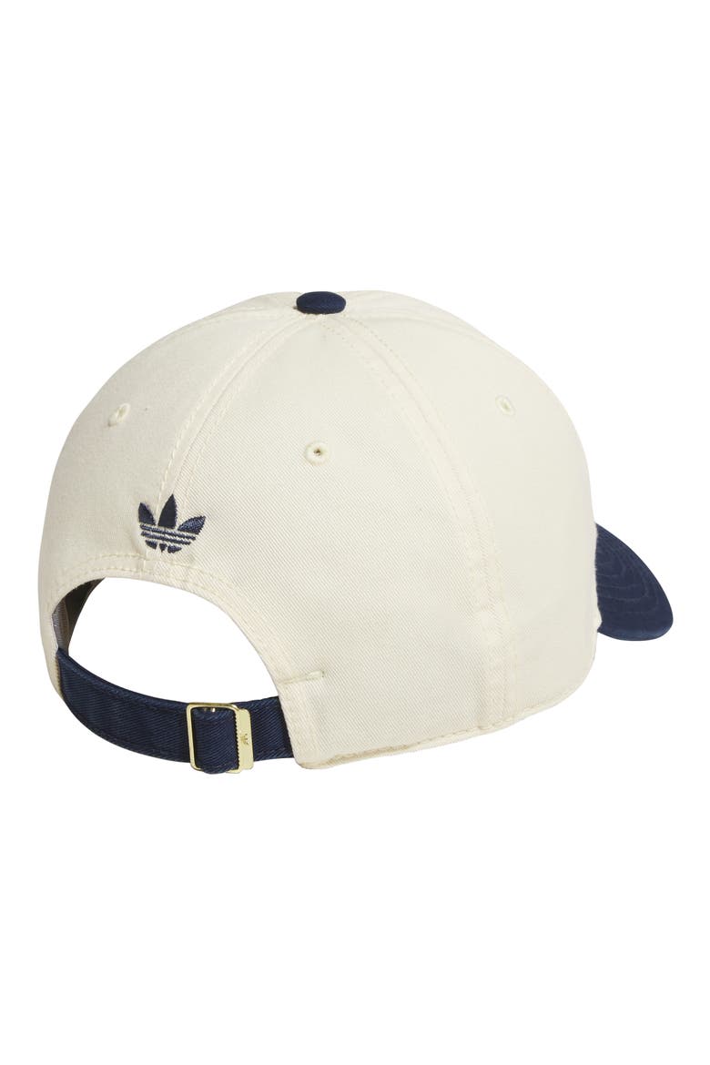 Relaxed Trefoil Adjustable Baseball Cap, Alternate, color, WARM VANILLA YELLOW/ INDIGO