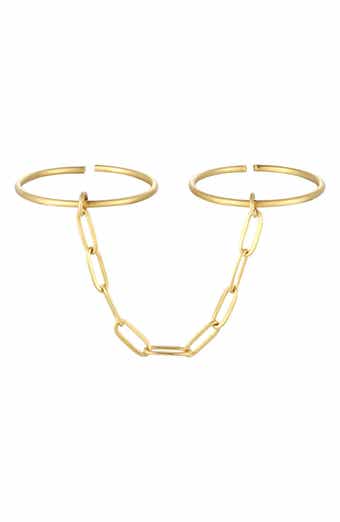 18k Gold Plated Chain Double Ring