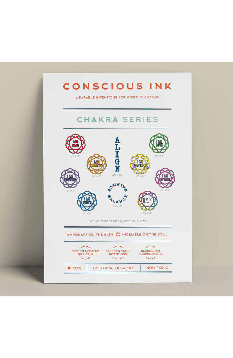 Conscious Ink Chakra Variety 10-Pack, Main, color, Assorted