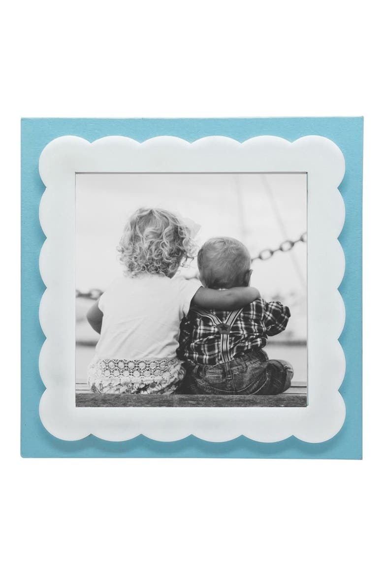 Scalloped 4 x 4-Inch Picture Frame, Main, color, BLUE