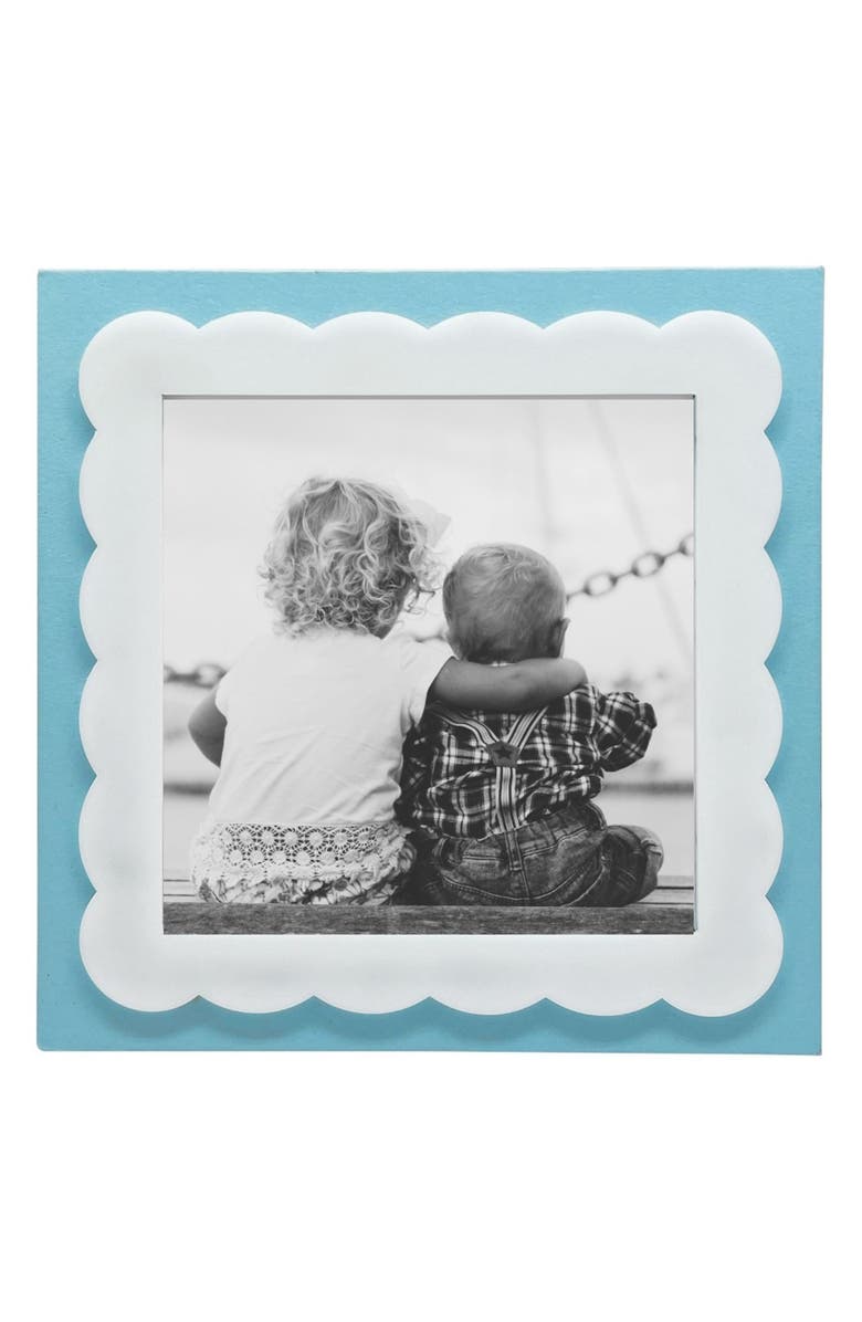 Mariposa Scalloped 4 x 4-Inch Picture Frame, Main, color, Blue