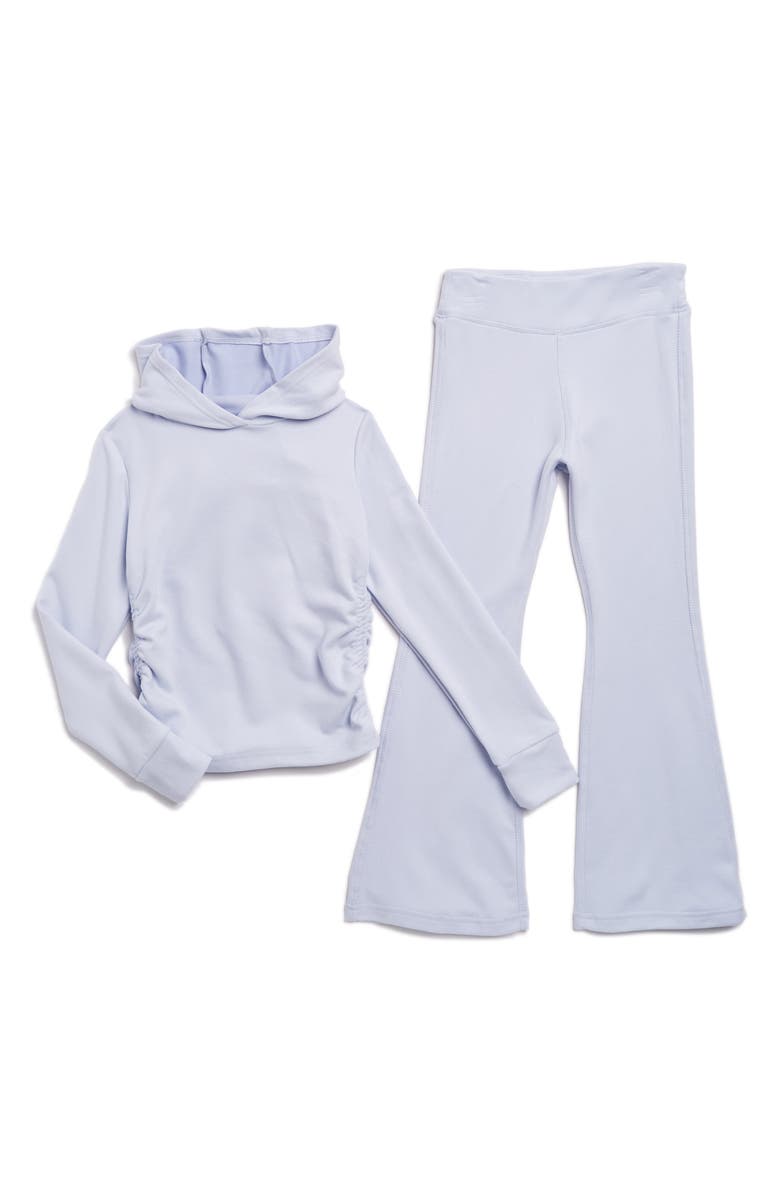 YOGALICIOUS Kids' Cinched Hoodie & Flare Leggings Set, Main, color, Blue Heron