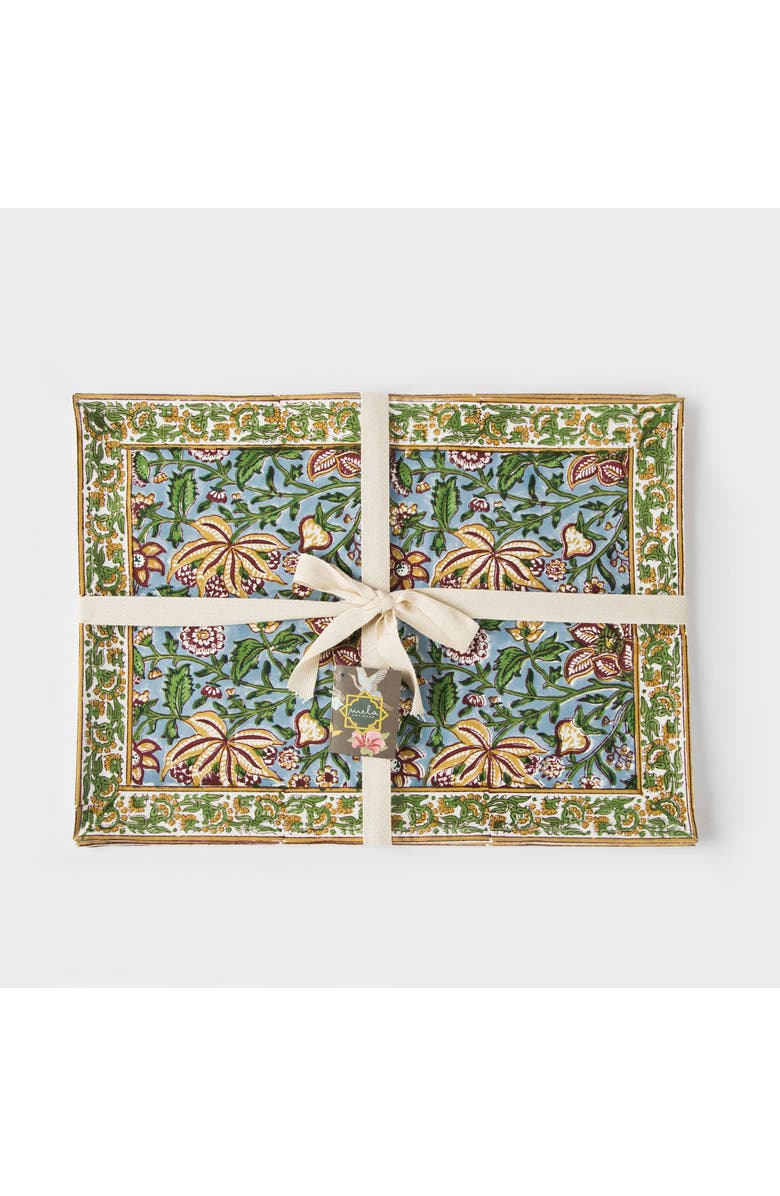 Mela Artisans Florin Hand Block Printed Cotton Placemats - Set of 4, Alternate, color, Florin