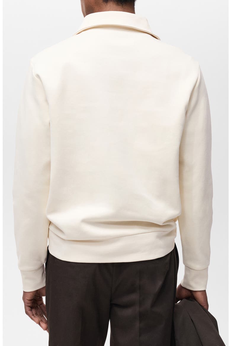 Cotton Blend Half Zip Sweatshirt, Alternate, color, OFF WHITE