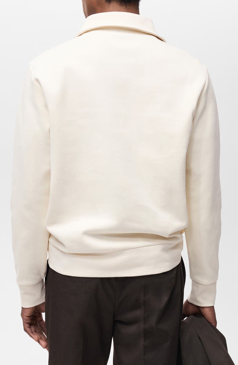 MANGO Cotton Blend Half Zip Sweatshirt, Alternate, color, 