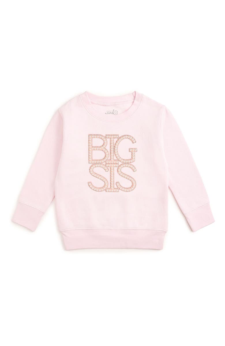 Sweet Wink Big Sis Pearl Patch Sweatshirt, Main, color, Ballet