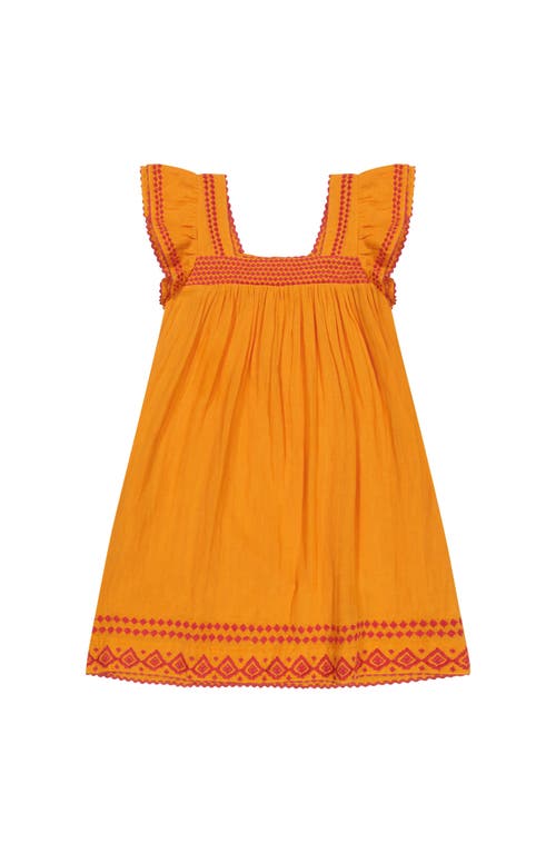 Mer St. Barth Dress Sunkist Embroidery In Orange