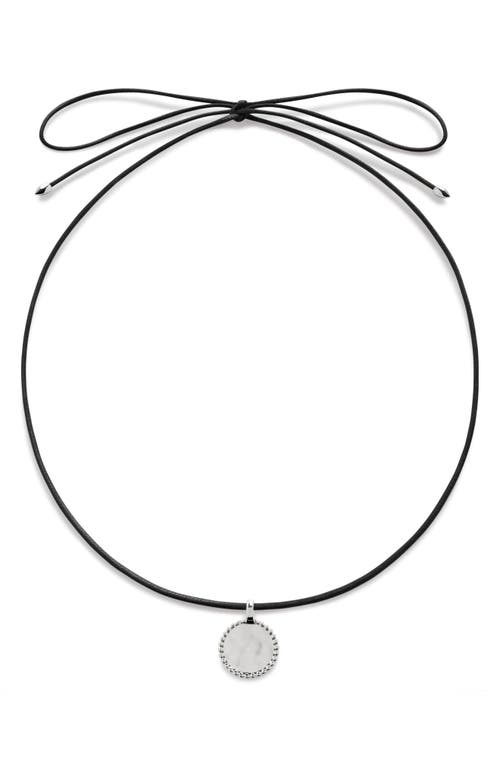 Monica Vinader Deia Pendant Cord Necklace In Sterling Silver