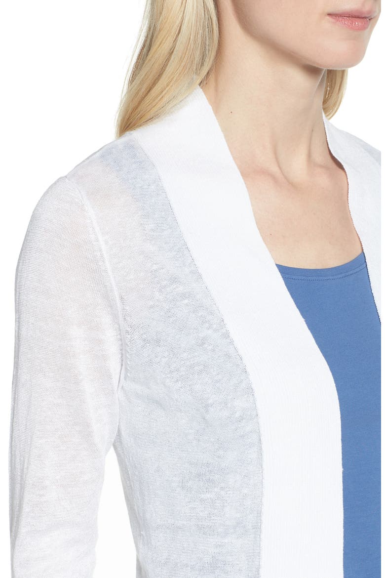 NIC + ZOE Daybreak Open Front Cardigan, Alternate, color, PAPER WHITE