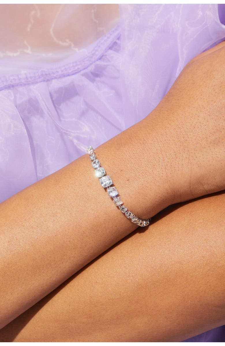 Nadri Rockstars Cubic Zirconia Tennis Bracelet, Alternate, color, Rhodium