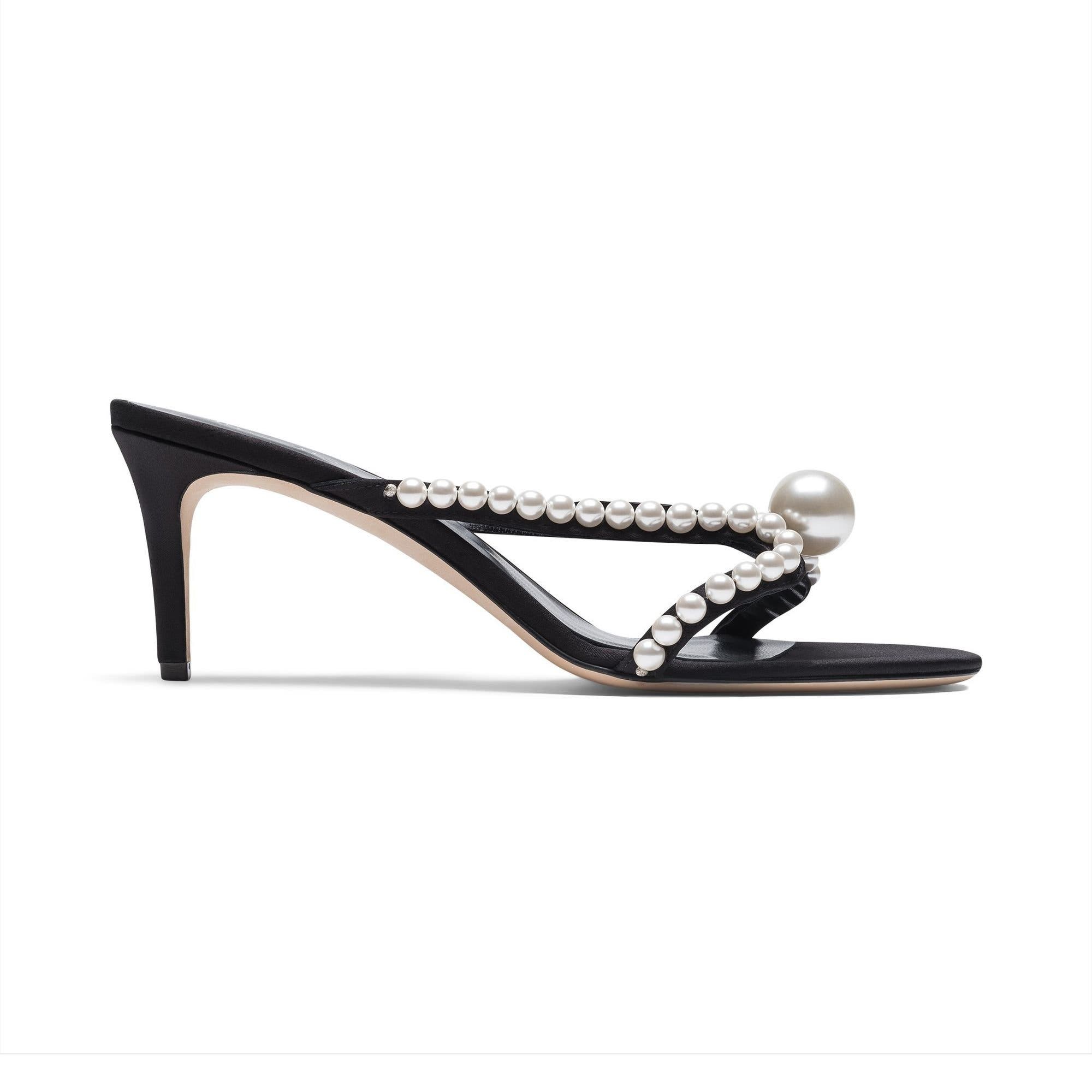 Her Grace 60 Pearl Stiletto Sandal, Main, color, Black