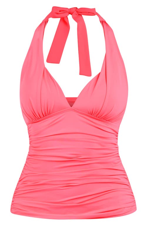 La Blanca Island Goddess Halter Tankini Swim Top In Coral Reef
