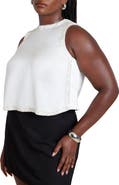 ELOQUII Embellished Sleeveless Boxy Shirt