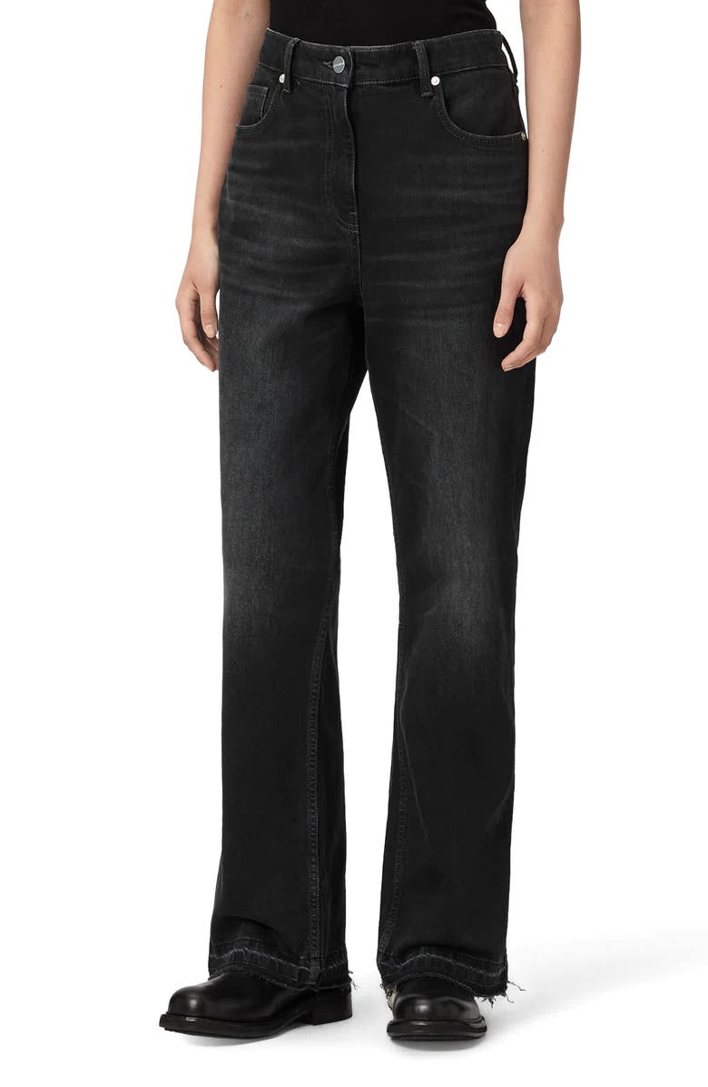 AllSaints Fable Bootcut Jeans, Main, color, Washed Black