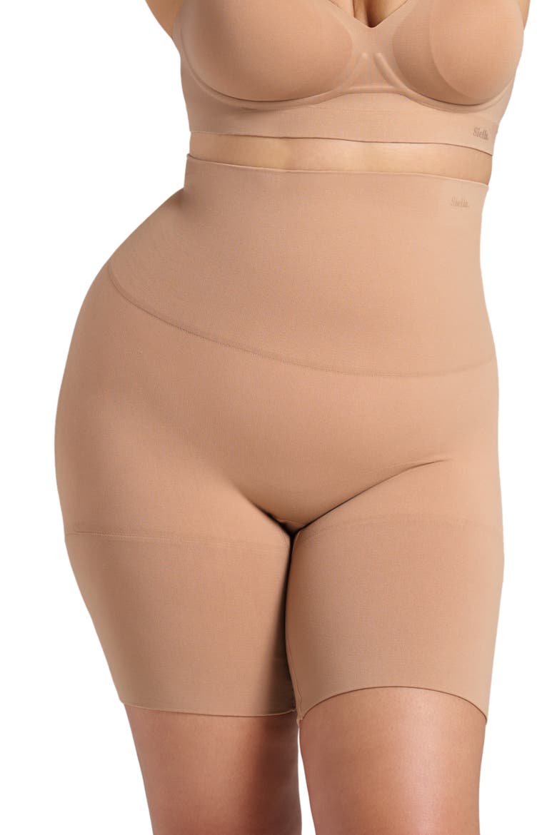 Sculpt High Waist Shaping Short, Main, color, Taupe