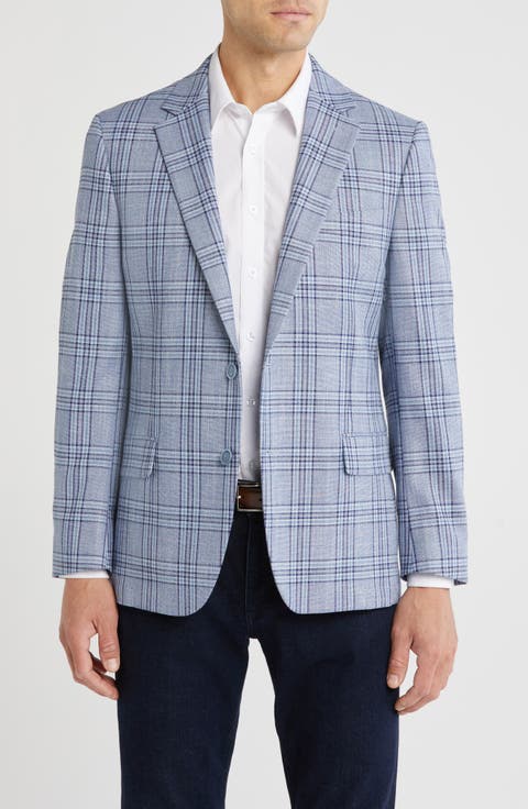 Plaid Notch Lapel Blazer