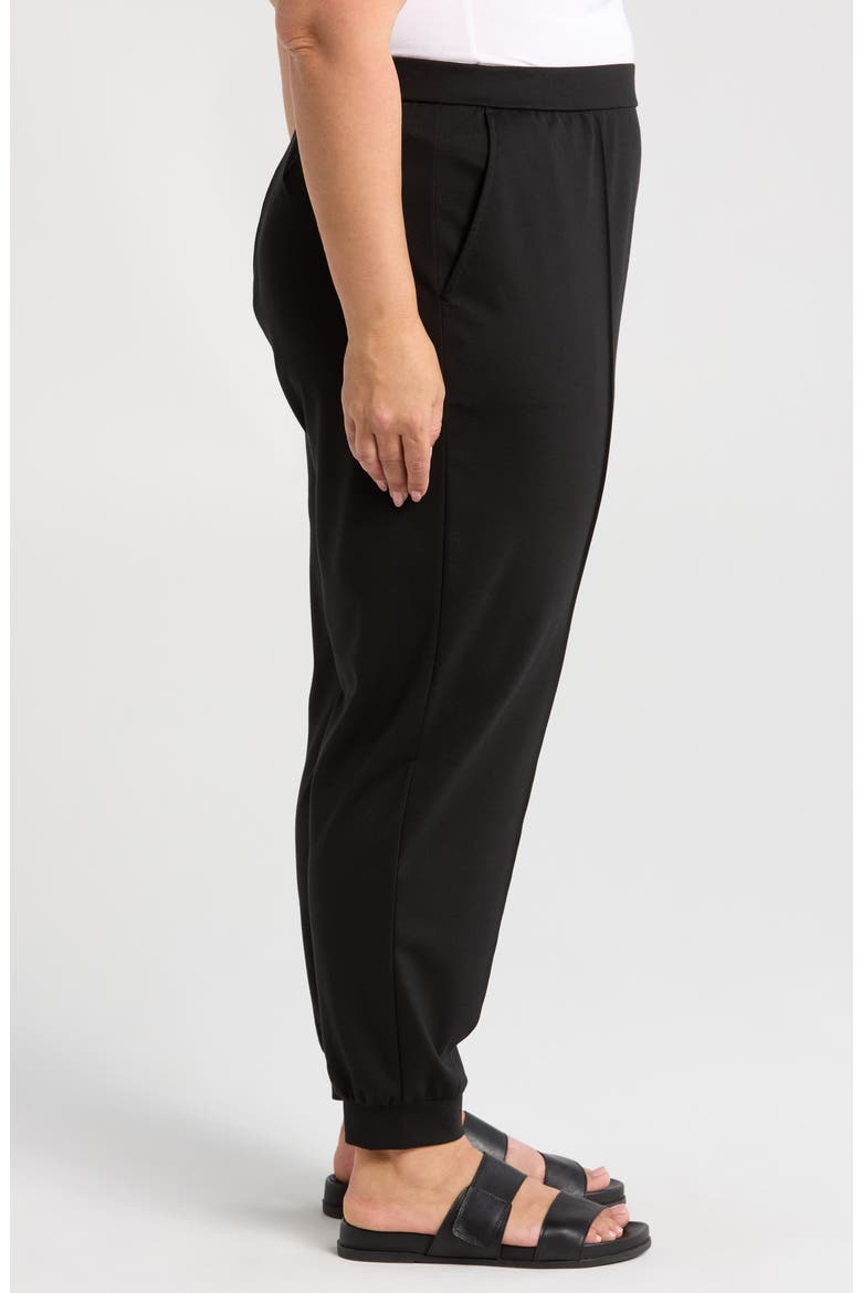 Pintuck Ponte Ankle Joggers, Alternate, color, BLACK