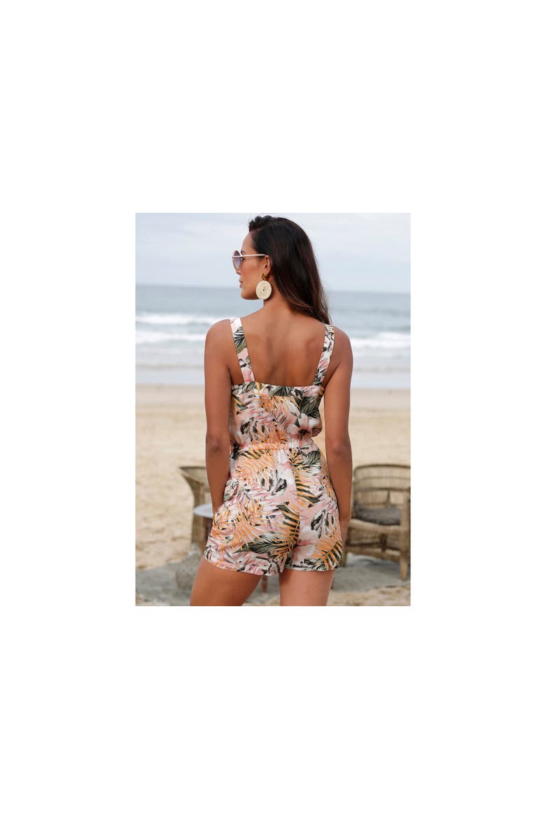 Patterned Button Detail Romper, Alternate, color, Multi Print