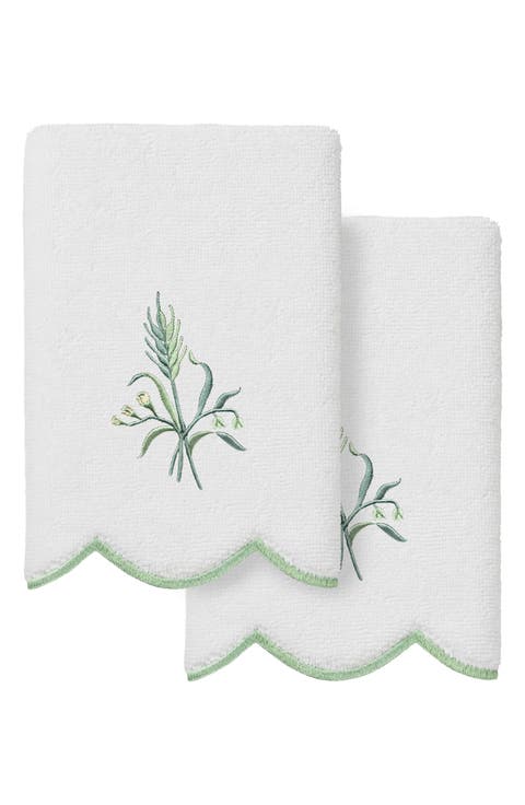 Whitney Scallop Set of 2 Fingertip Towels