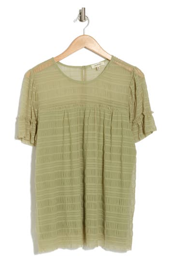 MAX STUDIO MAX STUDIO MESH PLEATED TOP