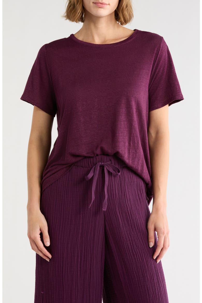 Organic Linen Crewneck T-Shirt, Main, color, BKBRY