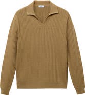 MANGO Structured Cotton Polo Sweater
