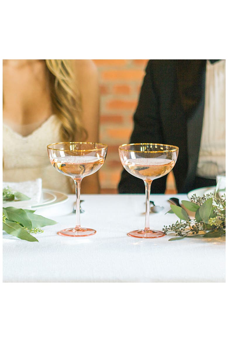 Love Set of 2 Champagne Coupes, Alternate, color, BLUSH