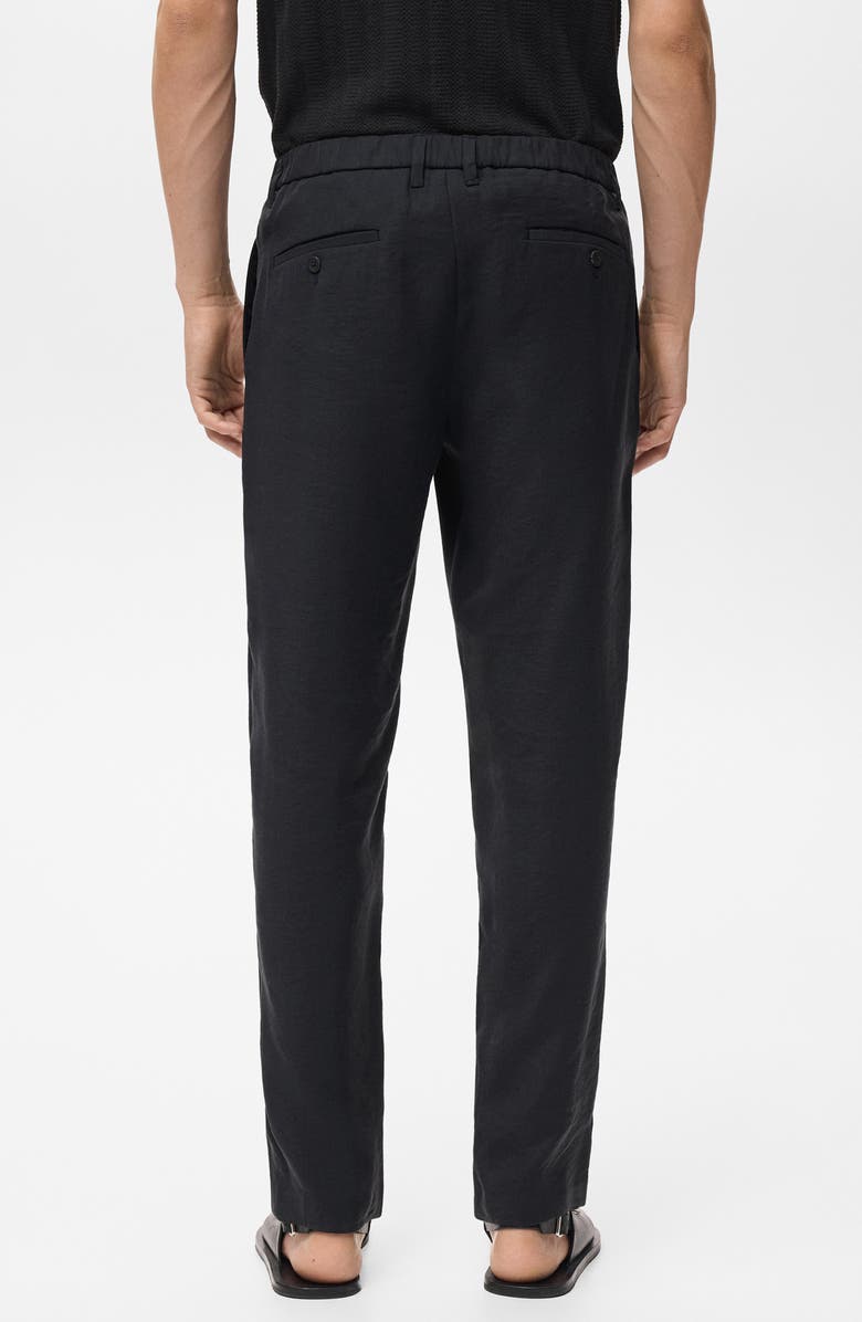 MANGO Pleated Straight Fit Pants, Alternate, color, Black