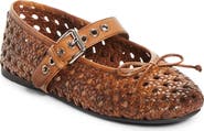 Miu Miu Woven Leather Mary Jane Flat
