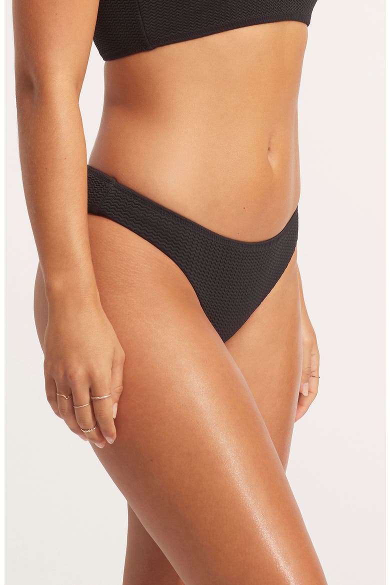Sea Dive Hipster Bikini Bottoms, Alternate, color, BLACK