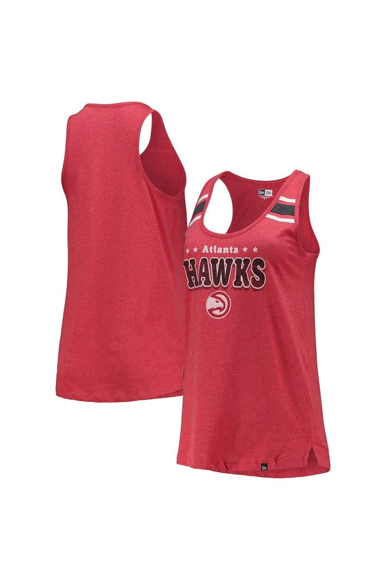 Women's New Era Red Atlanta Hawks Scoop-Neck Racerback Tank Top, Main, color, Red