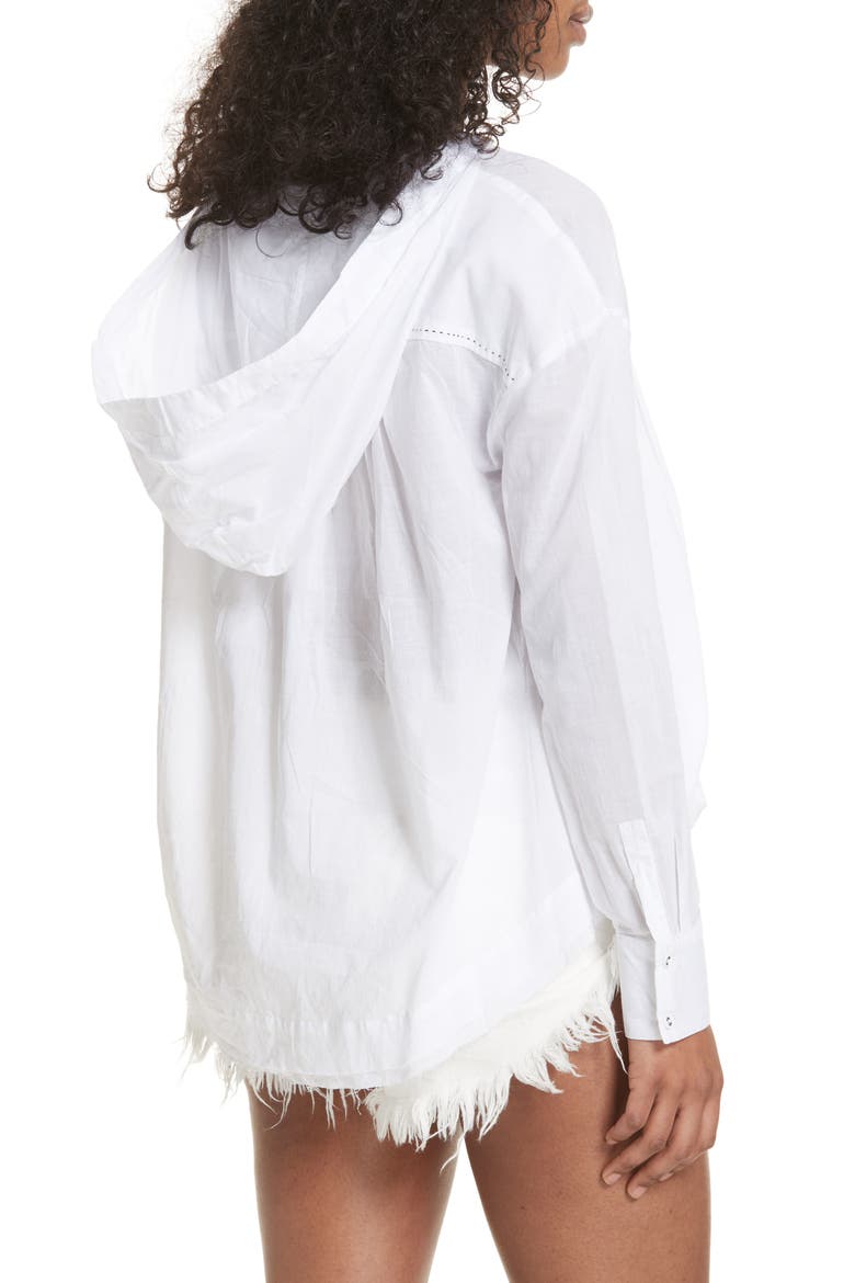 Breezy Hooded Shirt, Alternate, color, WHITE